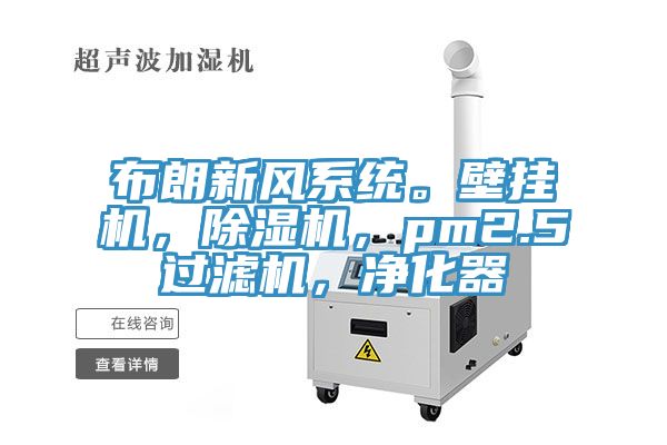 布朗新风系统。壁挂机，MR.好色破解版，pm2.5过滤机，净化器