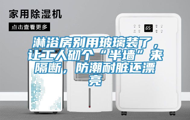 淋浴房别用玻璃装了，让工人砌个“半墙”来隔断，防潮耐脏还漂亮