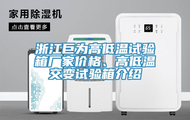 浙江巨为高低温试验箱厂家价格、高低温交变试验箱介绍